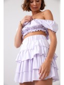 Smooth skirt with ruffles, lilac 40130 - Online store - Boutique